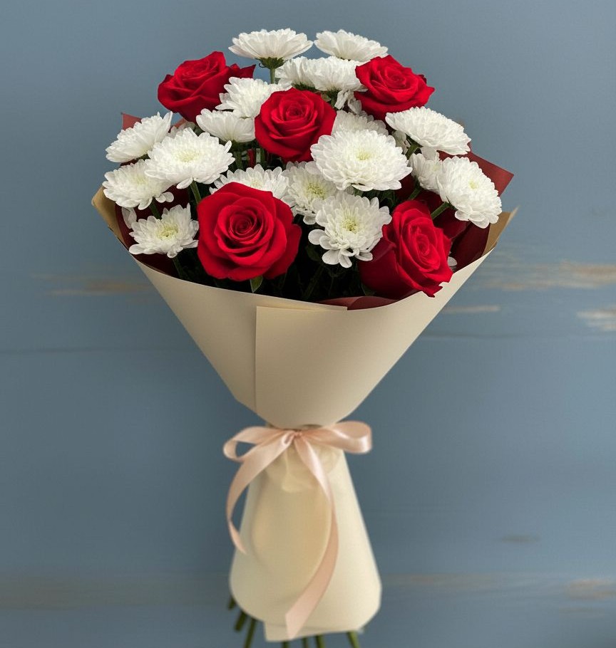 Букет цветов из: Розы и Хризантемы в Балакирево