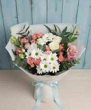 Букет цветов из:  Розы, Лизиантусы и Хризантемы #REPLACE_PRED# Балакирево