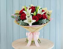 Букет цветов из:  Лилии и Розы #REPLACE_PRED# Балакирево