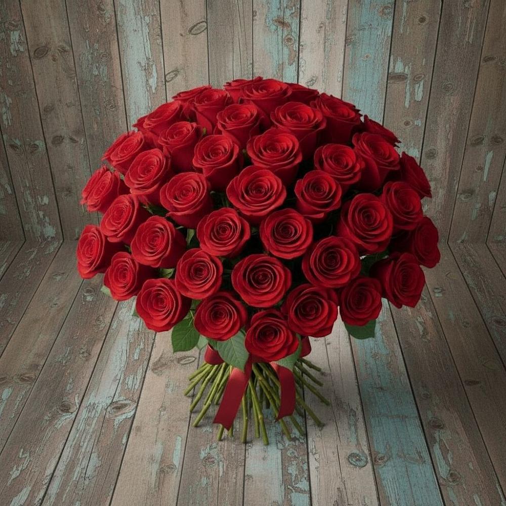 Букет 55 Красных роз Фридом в Балакирево