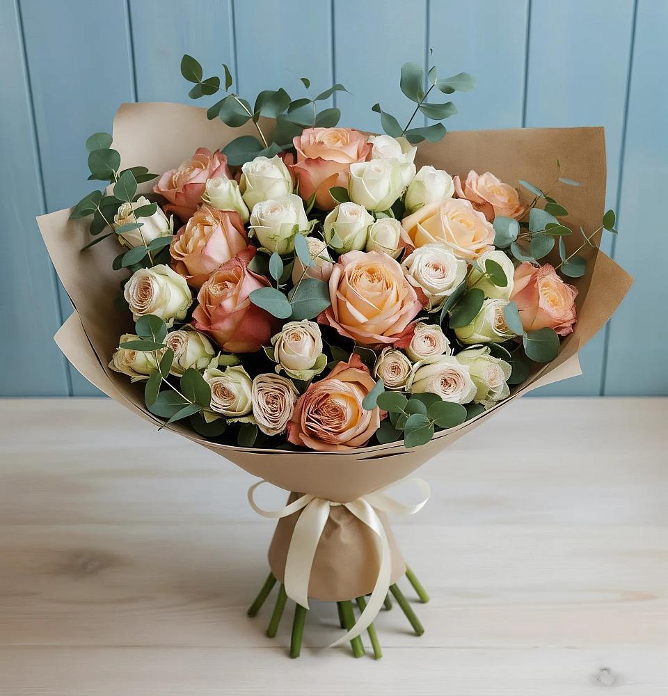 Букет цветов из: Альстромерии и Розы в Балакирево