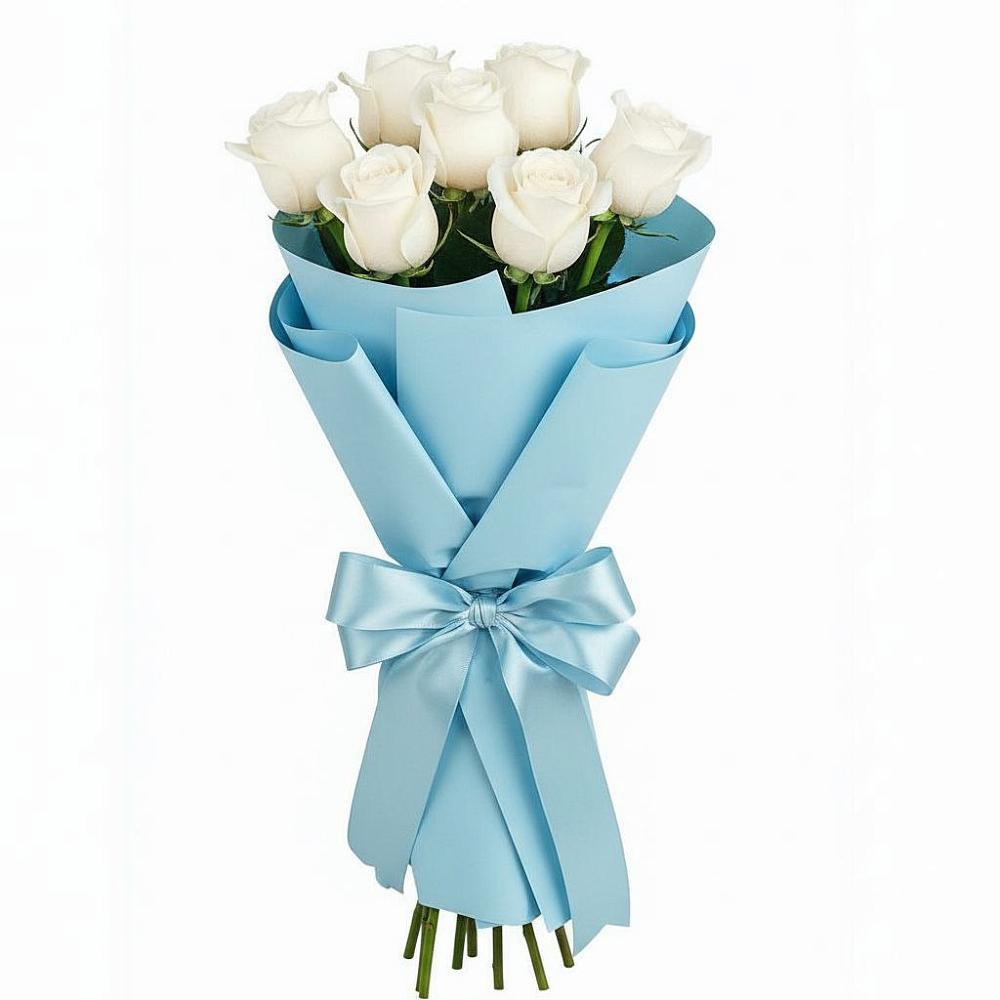 Букет 7 белых роз Проуд в Балакирево