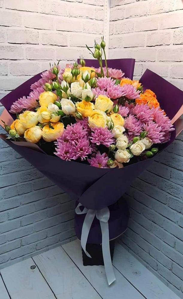 Букет цветов из: Хризантемы и Розы в Балакирево