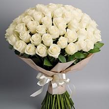 Букет 101 беля роза Белоснежка в Балакирево