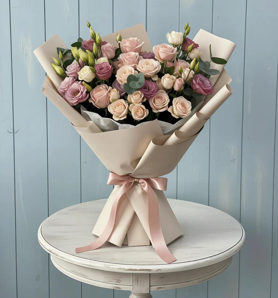 Букет цветов из: Розы и Лизиантусы в Балакирево