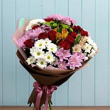 Букет цветов из:  Розы, Хризантемы и Альстромерии в Балакирево