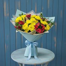 Букет цветов из:  Альстромерии и Хризантемы в Балакирево