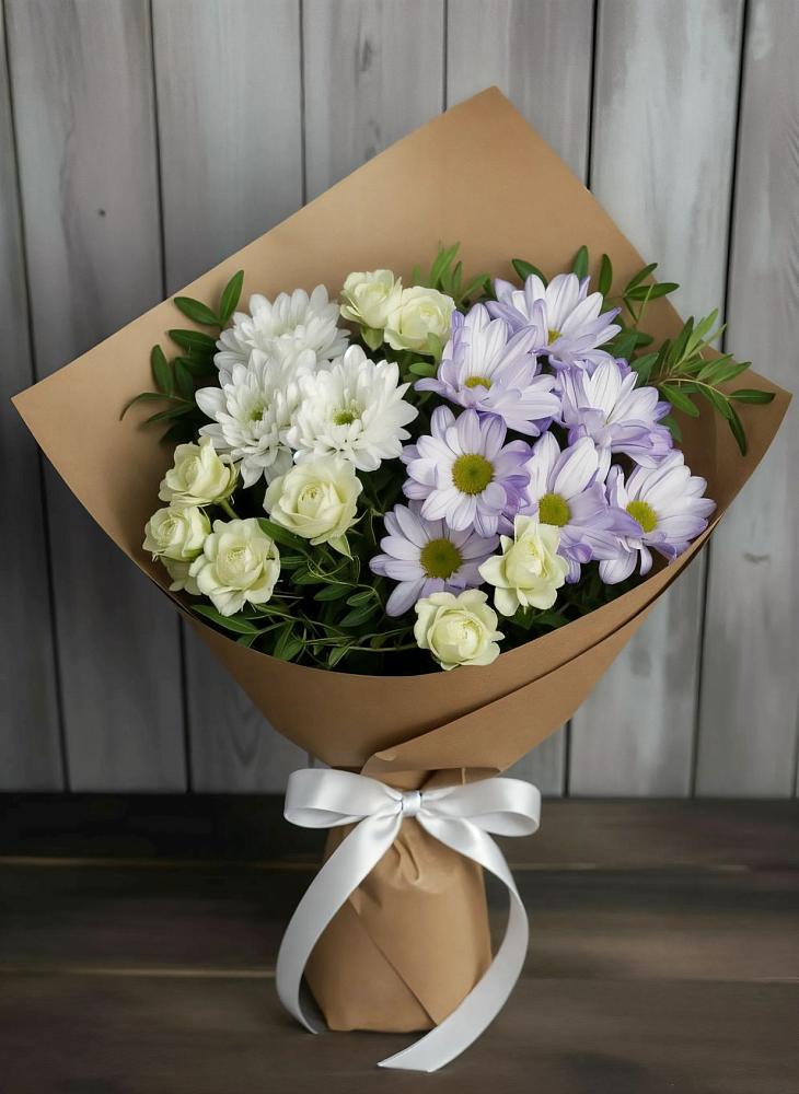 Букет цветов из: Хризантемы и Розы в Балакирево